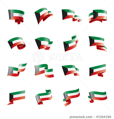 Kuwait flag, vector illustration on a white background Kuwait flag, vector illustration on a white background 43364166