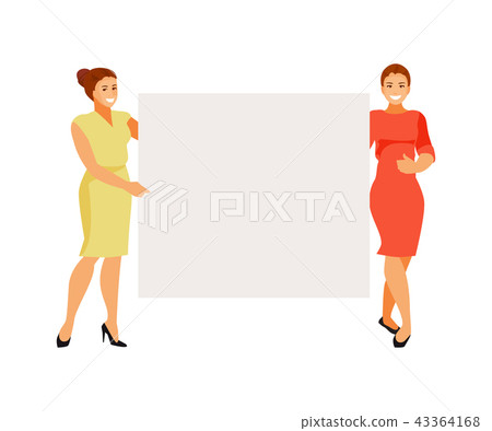 Women with blank poster Women with blank poster 43364168