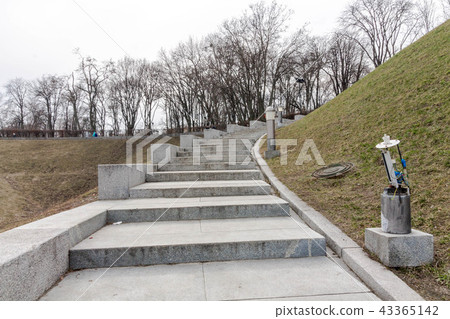 Alley with stairs in the park. Stairs up. Alley with stairs in the park. Stairs up. 43365142