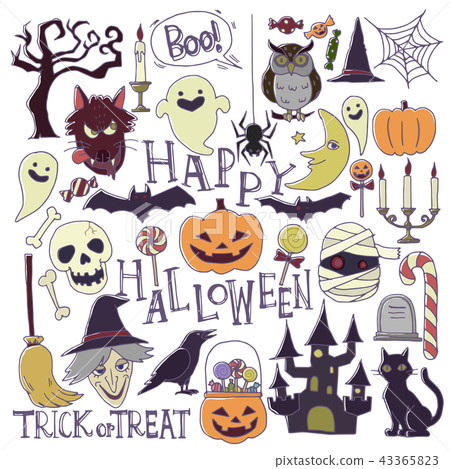 Halloween illustration set 43365823