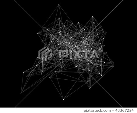 White digital data and network connection triangle lines in tech White digital data and network connection triangle lines in tech 43367284