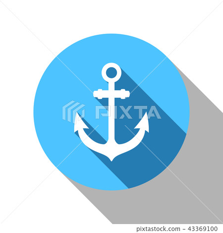 Anchor flat blue shadow icon. - Stock Illustration [43369100] - PIXTA