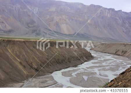 Sand carvings by river near Sarchu, Ladakh, India Sand carvings by river near Sarchu, Ladakh, India 43370555