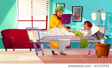 Hospital ward Indian patient vector illustration Hospital ward Indian patient vector illustration 43370595