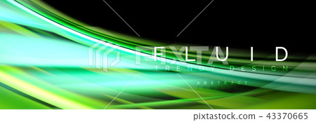 Wave fluid flowing colors motion effect, holographic abstract background. Vector illustration Wave fluid flowing colors motion effect, holographic abstract background. Vector illustration 43370665