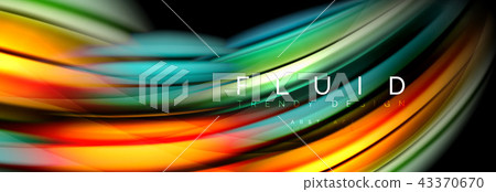 Wave fluid flowing colors motion effect, holographic abstract background. Vector illustration Wave fluid flowing colors motion effect, holographic abstract background. Vector illustration 43370670