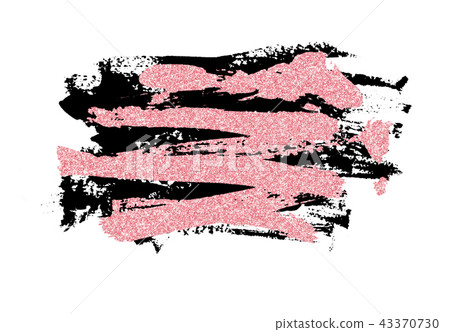 Closeup of pink glitter and black brushstrokes Closeup of pink glitter and black brushstrokes 43370730
