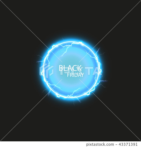 Black friday sale banner with bright round abstract background 43371391