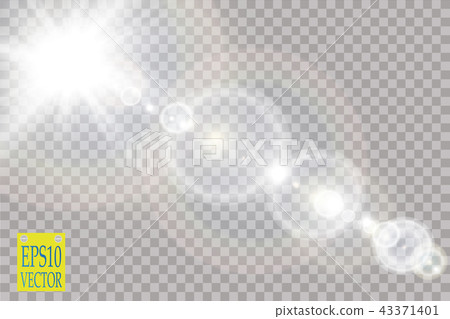 Vector transparent sunlight special lens flare light effect. 43371401