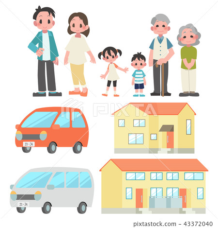 Family 3 households private car home set 43372040