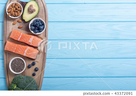 Healthy food with salmon 43372091