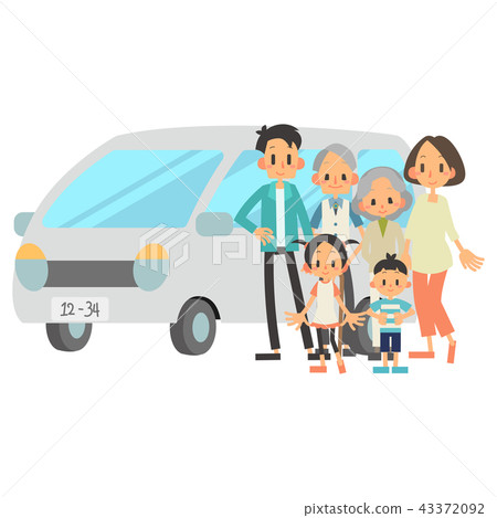 Family 3 households private car 43372092