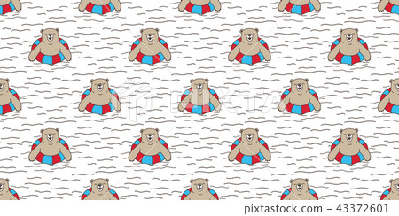 Bear seamless pattern vector polar bear swimming Bear seamless pattern vector polar bear swimming 43372601
