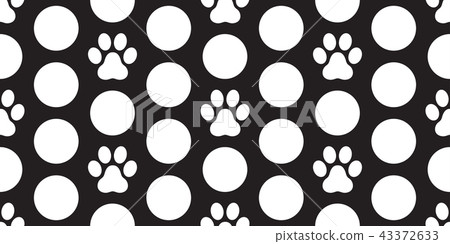 Dog Paw Seamless Pattern Cat paw vector footprint