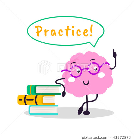 Brain training vector fun character cartoon flat illustration. 43372873