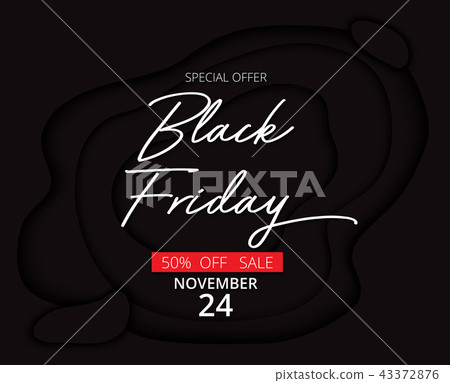 Vector paper cut art style  of Black Friday  43372876