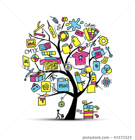 Printing house, sketch for your design 43373325