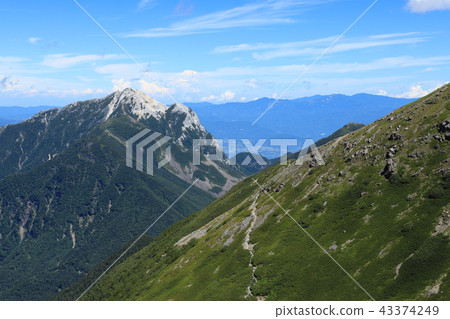 從Senjogatake看到的Kaikomagagatake南阿爾卑斯山 從Senjogatake看到的Kaikomagagatake南阿爾卑斯山 43374249