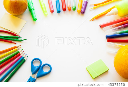 Stationery on the white background. 43375250