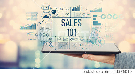 Sales 101 with tablet computer Sales 101 with tablet computer 43376019