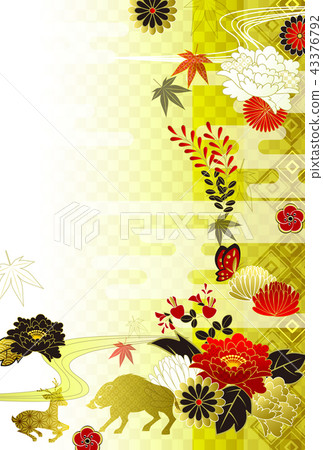 Wolf and deer and butterfly Wolf and deer and butterfly 43376792