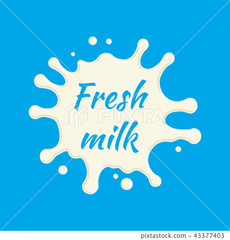 Fresh milk label vector. Milk splash and blot design, shape creative illustration. Fresh milk label vector. Milk splash and blot design, shape creative illustration. 43377403