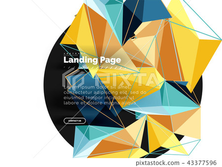 Polygonal geometric design, abstract shape made of triangles, trendy background Polygonal geometric design, abstract shape made of triangles, trendy background 43377596
