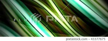 Wave fluid flowing colors motion effect, holographic abstract background. Vector illustration Wave fluid flowing colors motion effect, holographic abstract background. Vector illustration 43377675