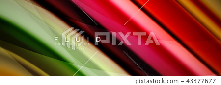 Wave fluid flowing colors motion effect, holographic abstract background. Vector illustration Wave fluid flowing colors motion effect, holographic abstract background. Vector illustration 43377677