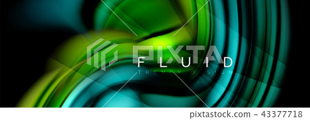 Wave fluid flowing colors motion effect, holographic abstract background. Vector illustration 43377718