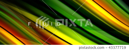 Wave fluid flowing colors motion effect, holographic abstract background. Vector illustration 43377719