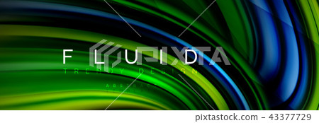 Wave fluid flowing colors motion effect, holographic abstract background. Vector illustration 43377729