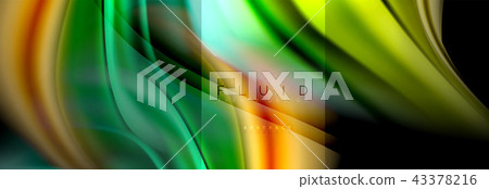 Rainbow fluid abstract shapes, liquid colors design, colorful marble or plastic wavy texture 43378216