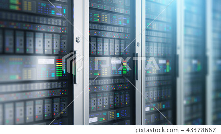 Server room interior in datacenter 43378667