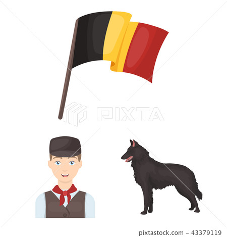 Country Belgium cartoon icons in set collection for design.Travel and attractions Belgium vector Country Belgium cartoon icons in set collection for design.Travel and attractions Belgium vector 43379119
