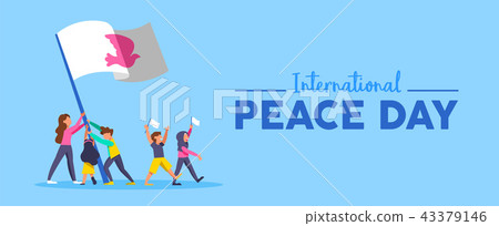 World Peace Day banner of diversity people team World Peace Day banner of diversity people team 43379146