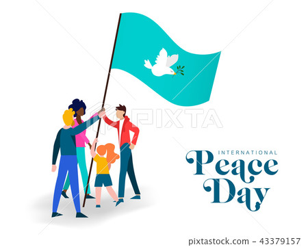 World Peace day diverse friend group teamwork World Peace day diverse friend group teamwork 43379157