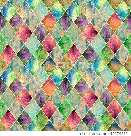 Argyle watercolor seamless pattern background 43379281