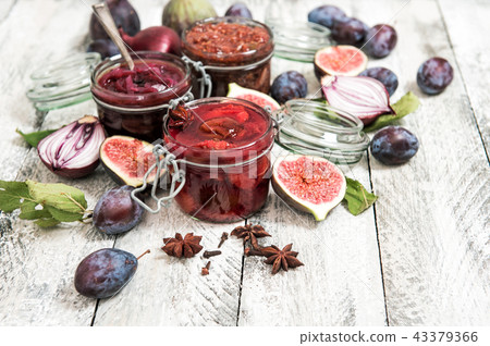 Plum marmalade fig jam red onion confiture Plum marmalade fig jam red onion confiture 43379366