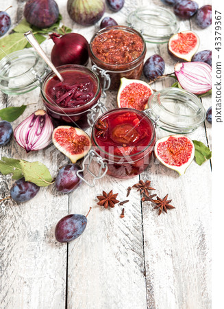 Fig marmalade plum jam onion chutney Food  43379367