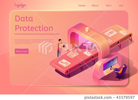 Corporate Data Protection Vector Web Page Template Corporate Data Protection Vector Web Page Template 43379597