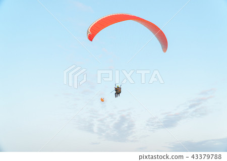 Paraplane on the blue sky background, leisure activity. 43379788