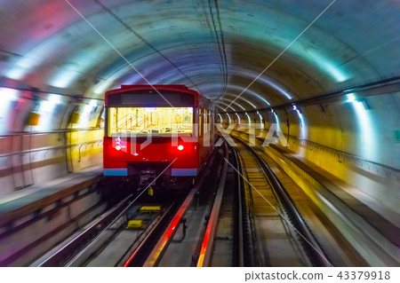 Metro train in subway underground tunnel 43379918