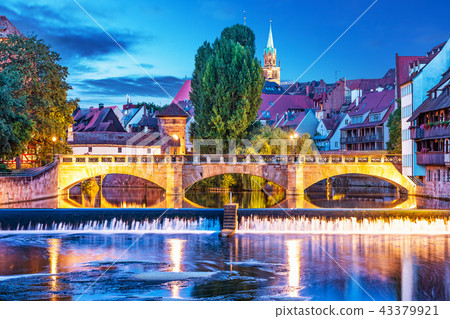 Night view of Nurnberg, Germany 43379921