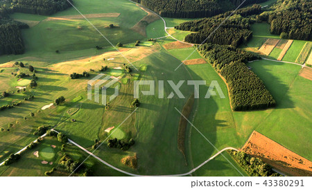 Golf course view from above Golf course view from above 43380291