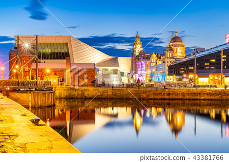 Liverpool Skyline Pier head sunset 43381766