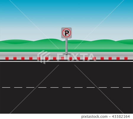 No Parking sign with landscape No Parking sign with landscape 43382164