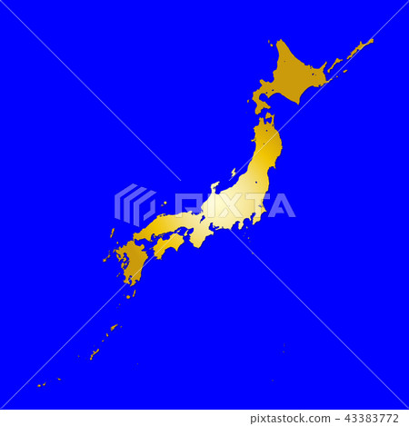 Golden-colored Japanese Islands Golden-colored Japanese Islands 43383772