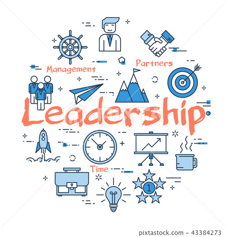 Blue round Leadership concept Blue round Leadership concept 43384273