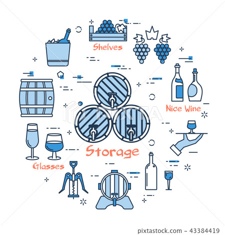 Blue round Storage of Wine concept Blue round Storage of Wine concept 43384419